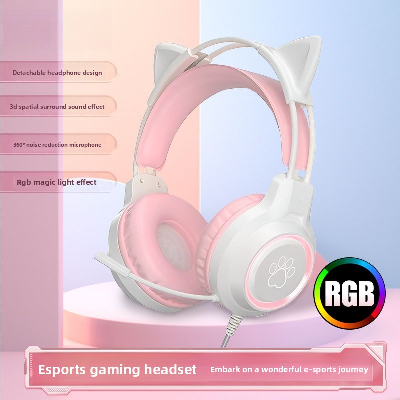 Gaming Headset Rgb - RGB Gaming Earphones with High-Definition Flexible